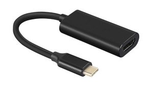 USB-adapter, USB-C-kontakt - HDMI-uttag, 3840 x 2160, Svart